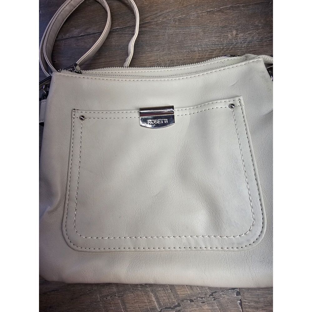 Rosetti Beige Purse Crossbody Shoulder Bag Adjustable Strap VG Multi Pocket - Picture 6 of 16